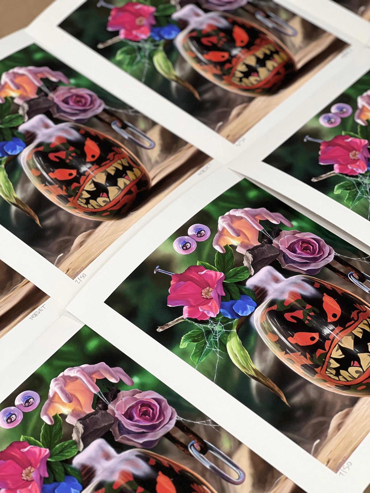 "Angry Camouflage Vase with Flowers"  Limited-Edition Print
